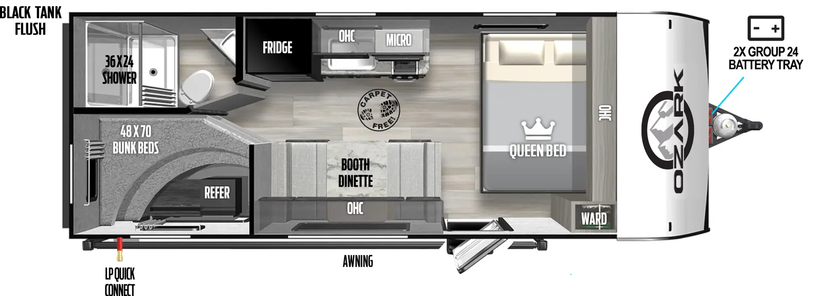 Ozark 1650BHK Floorplan